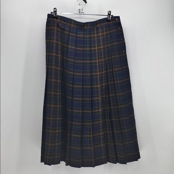 Vintage Liz Baker Essentials pleated skirt granny core academia preppy - Picture 1 of 8